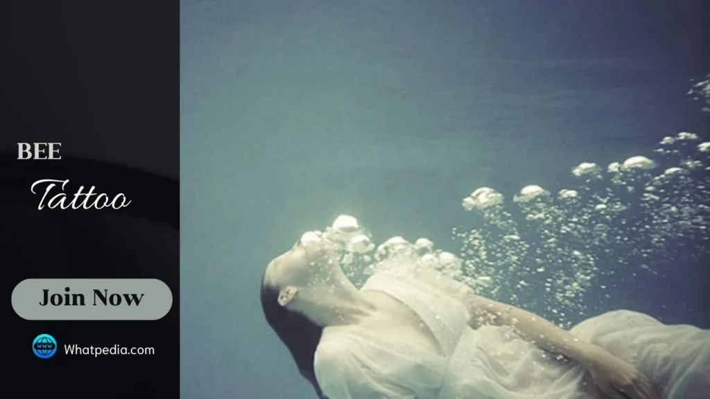 A Girl Drowning in the water in white dress