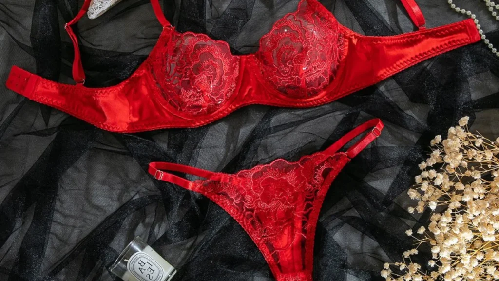 Elegant Lingerie Sets red colors